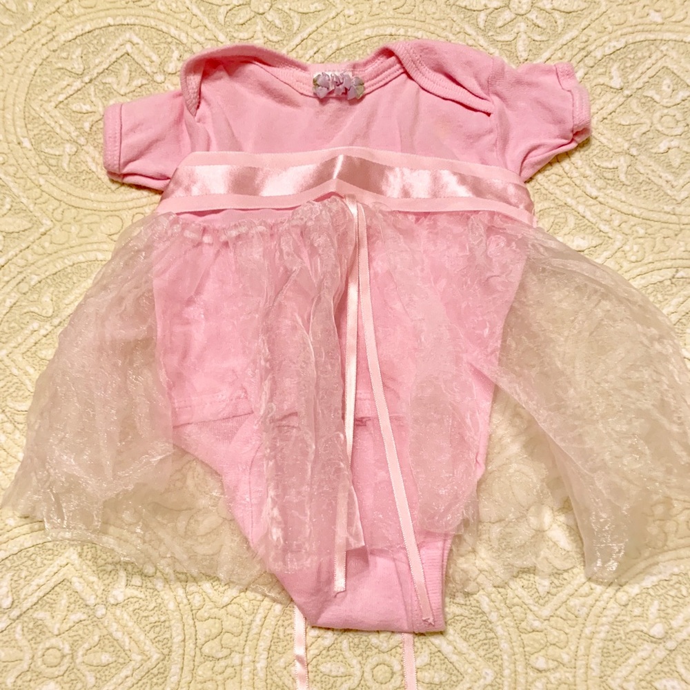 Princess Linens pink onesie with tutu 0-6 months